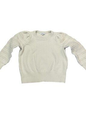 Madewell Girls Cotton Merino Wool Sweater Pullover Preppy Casual Ivory Large
